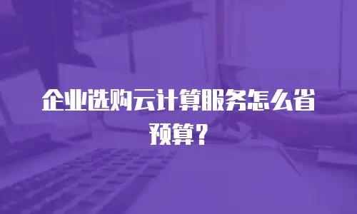 企业选购云计算服务怎么省预算？