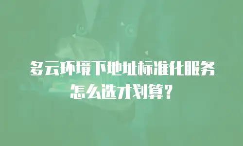 多云环境下地址标准化服务怎么选才划算？