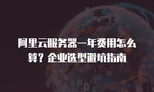 阿里云服务器一年费用怎么算？企业选型避坑指南
