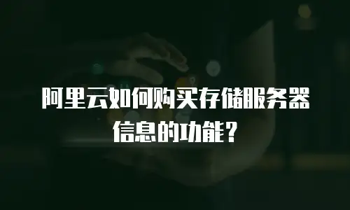 阿里云如何购买存储服务器信息的功能？