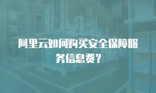 阿里云如何购买安全保障服务信息费？