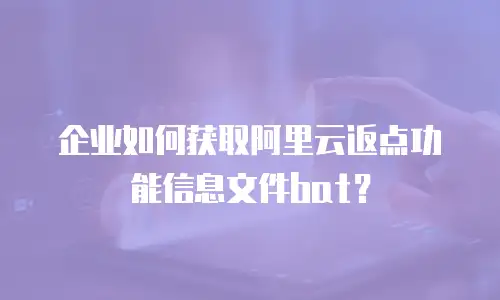 企业如何获取阿里云返点功能信息文件bat？