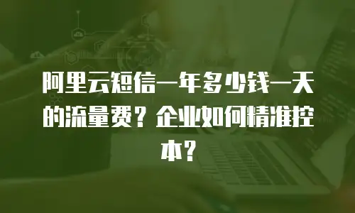 阿里云短信一年多少钱一天的流量费？企业如何精准控本？