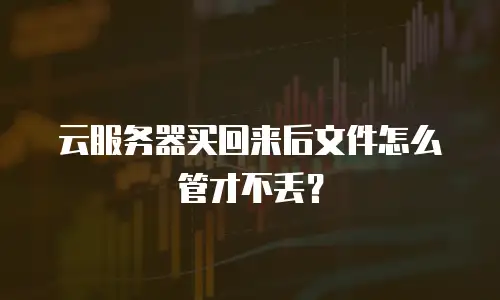 云服务器买回来后文件怎么管才不丢？
