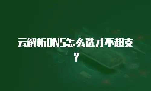 云解析DNS怎么选才不超支？