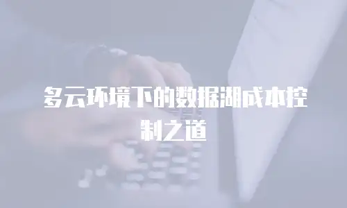 多云环境下的数据湖成本控制之道