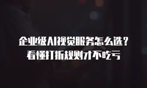 企业级AI视觉服务怎么选？看懂打折规则才不吃亏