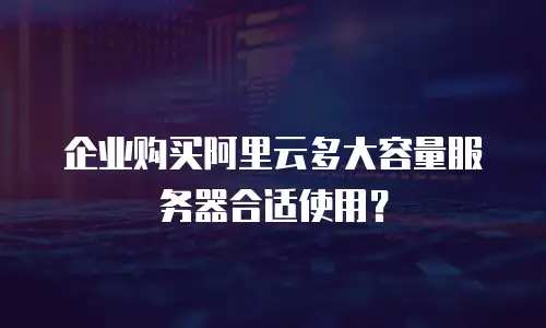 企业购买阿里云多大容量服务器合适使用？