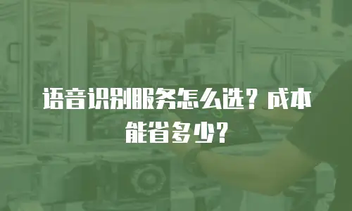语音识别服务怎么选？成本能省多少？