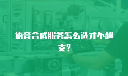 语音合成服务怎么选才不超支？