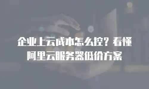 企业上云成本怎么控？看懂阿里云服务器低价方案