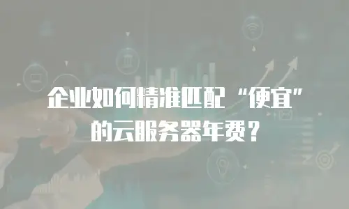 企业如何精准匹配“便宜”的云服务器年费？