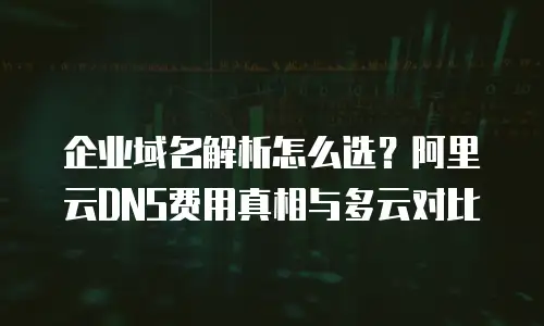 企业域名解析怎么选？阿里云DNS费用真相与多云对比