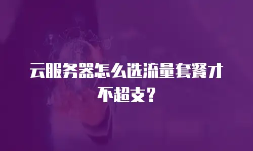 云服务器怎么选流量套餐才不超支？