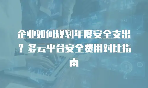 企业如何规划年度安全支出？多云平台安全费用对比指南