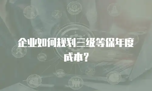 企业如何规划三级等保年度成本？