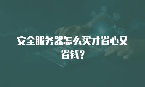 安全服务器怎么买才省心又省钱？