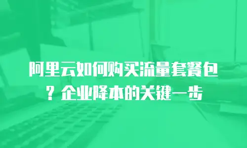 阿里云如何购买流量套餐包？企业降本的关键一步