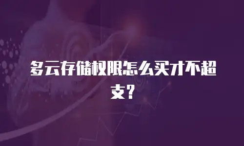 多云存储权限怎么买才不超支？