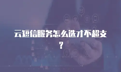云短信服务怎么选才不超支？