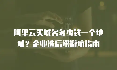 阿里云买域名多少钱一个地址？企业选后缀避坑指南