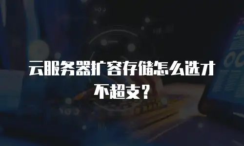 云服务器扩容存储怎么选才不超支？