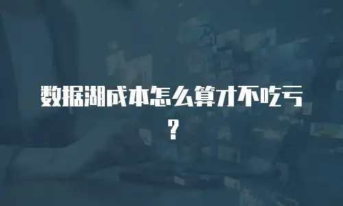 数据湖成本怎么算才不吃亏？