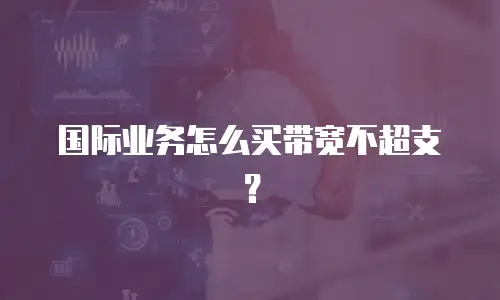 国际业务怎么买带宽不超支？