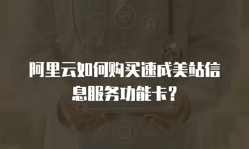 阿里云如何购买速成美站信息服务功能卡？