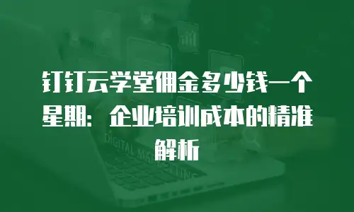 钉钉云学堂佣金多少钱一个星期：企业培训成本的精准解析
