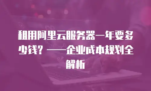 租用阿里云服务器一年要多少钱？——企业成本规划全解析