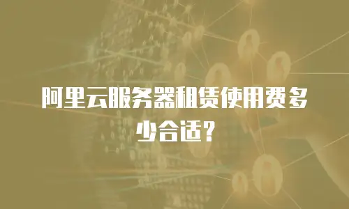 阿里云服务器租赁使用费多少合适？
