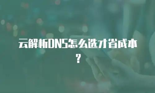 云解析DNS怎么选才省成本？