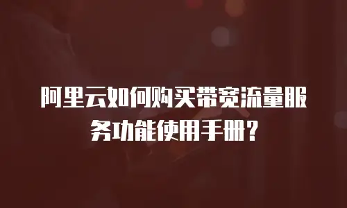 阿里云如何购买带宽流量服务功能使用手册？