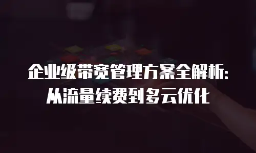 企业级带宽管理方案全解析：从流量续费到多云优化