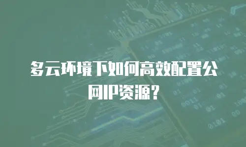 多云环境下如何高效配置公网IP资源？