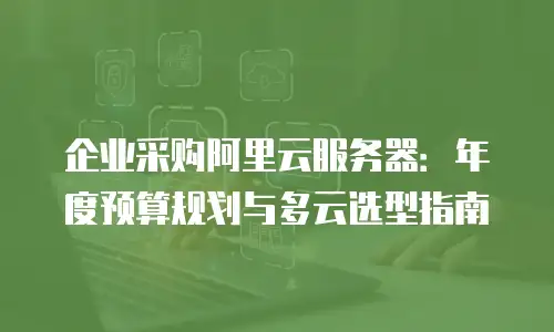 企业采购阿里云服务器：年度预算规划与多云选型指南