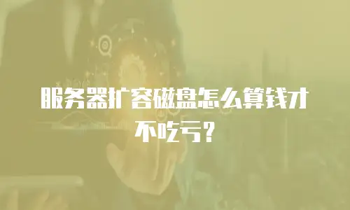 服务器扩容磁盘怎么算钱才不吃亏？