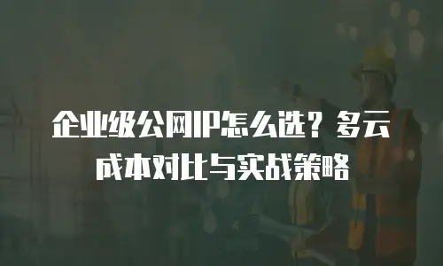 企业级公网IP怎么选？多云成本对比与实战策略