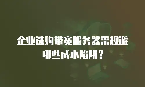 企业选购带宽服务器需规避哪些成本陷阱？
