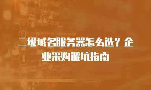 二级域名服务器怎么选？企业采购避坑指南