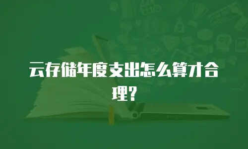 云存储年度支出怎么算才合理？