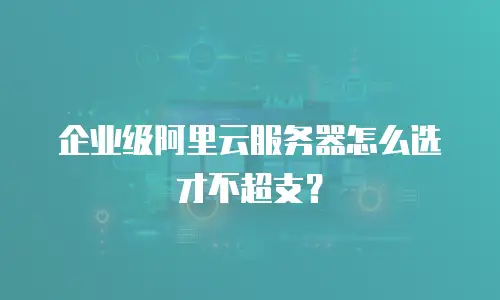 企业级阿里云服务器怎么选才不超支？