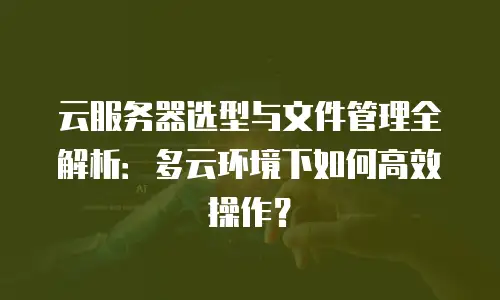 云服务器选型与文件管理全解析：多云环境下如何高效操作？
