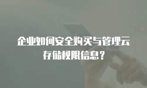 企业如何安全购买与管理云存储权限信息？