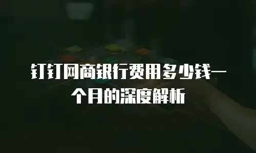 钉钉网商银行费用多少钱一个月的深度解析