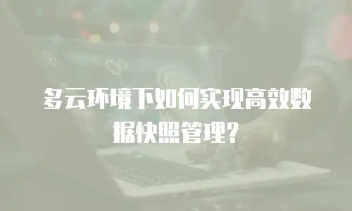 多云环境下如何实现高效数据快照管理？