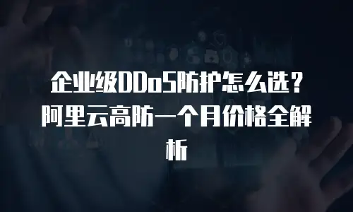 企业级DDoS防护怎么选？阿里云高防一个月价格全解析