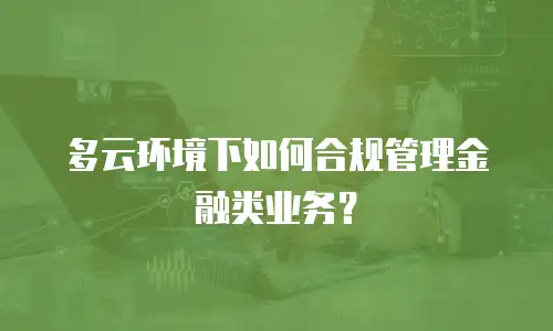 多云环境下如何合规管理金融类业务？