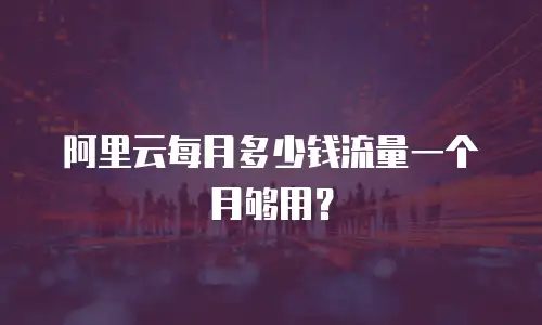 阿里云每月多少钱流量一个月够用？